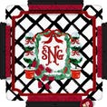 Load image into Gallery viewer, Custom Mahjong Mat, 31.5", Neoprene, Personalized, Monogrammed, Letter, Initial, Winter, Holiday, Christmas, Wreath, Gift, Topiary, Preppy