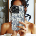Load image into Gallery viewer, Personalized Large Initial Phone Case, Toile Blue
