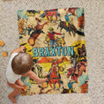 Load image into Gallery viewer, Personalized Blanket, Custom Name Blanket, Baby Boy Toddler Blanket, Vintage Cowboy, Western, Rodeo, Vintage Nursery