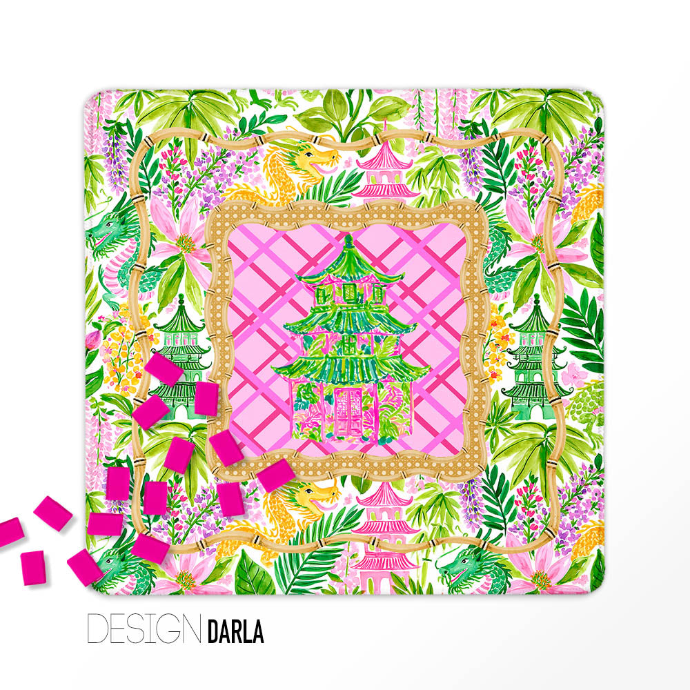 Mahjong Mat, Summer Collection, Neoprene, Wholesale  Mahjong Mat Wholesale- Boutique Monogram