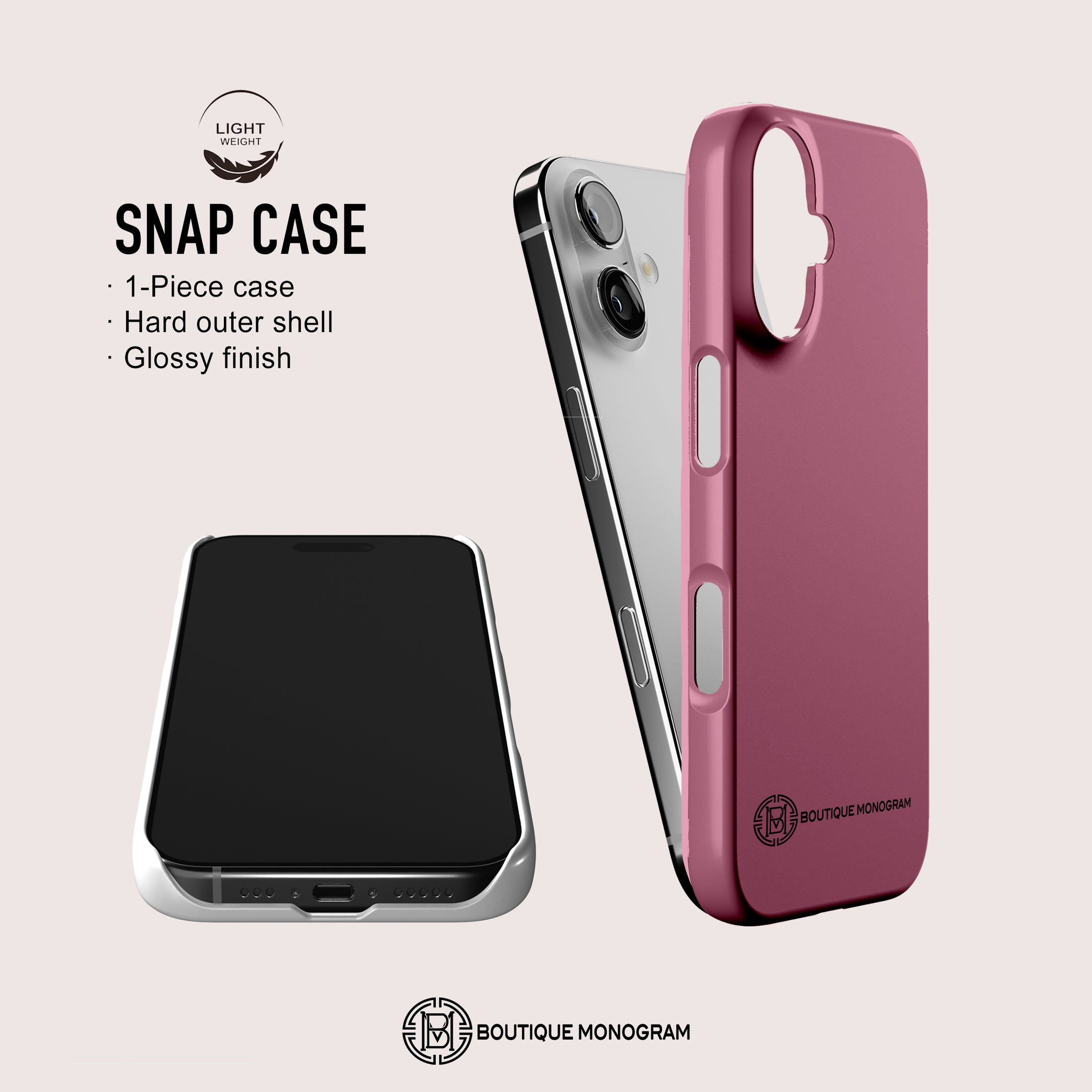 Personalized Large Initial Phone Case, Stripes