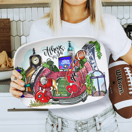 Football Serving Platters, College