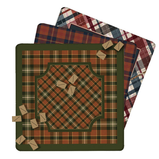 31" Mahjong Mat, Fall Plaid, Wholesale