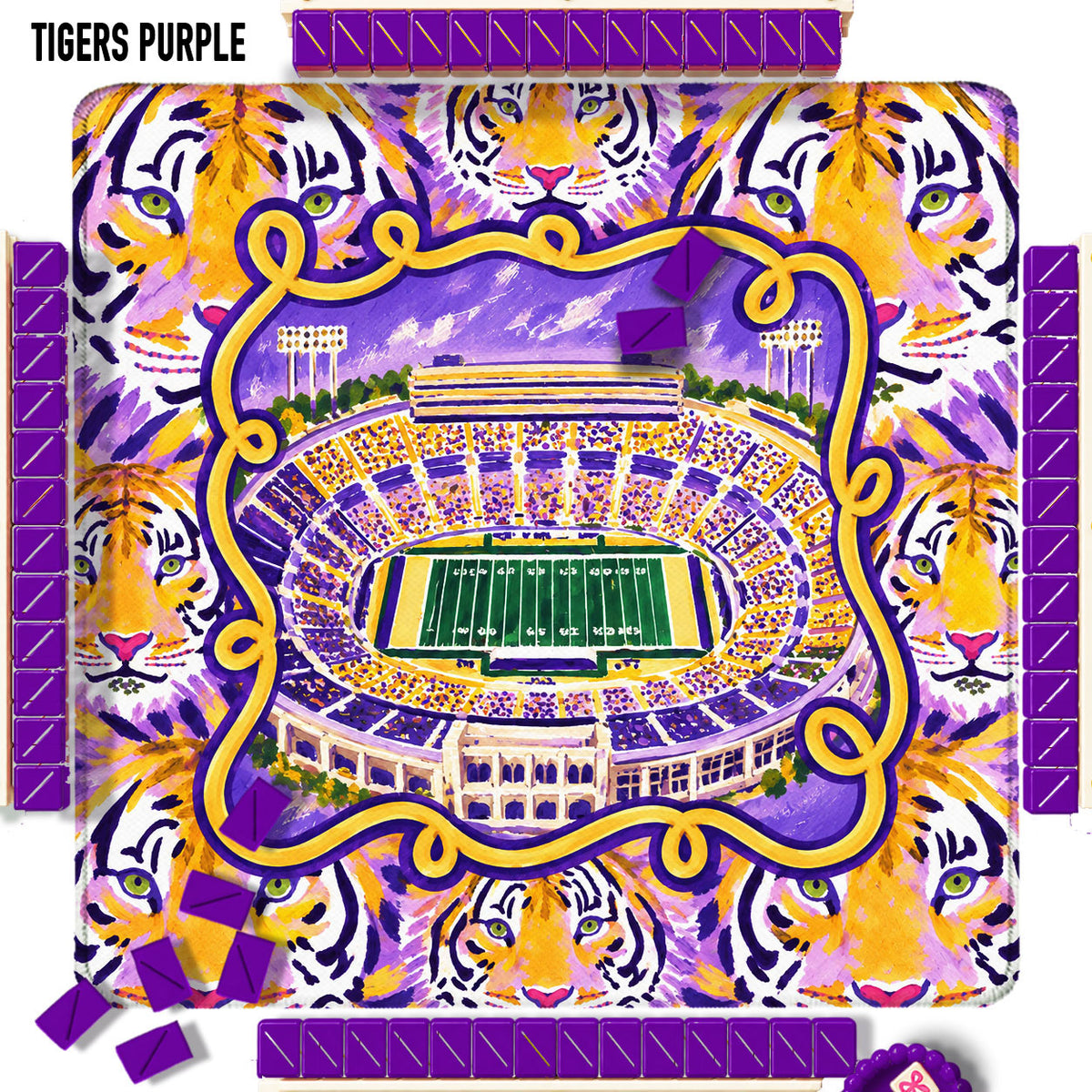 31" Mahjong Mat, College Football Stadiums, Neoprene, Wholesale