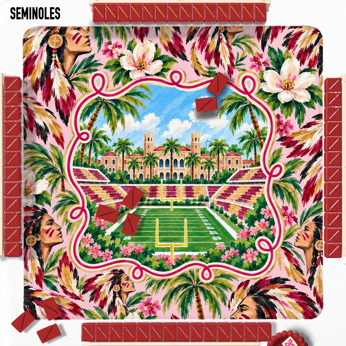31" Mahjong Mat, College Football Stadiums, Neoprene, Wholesale