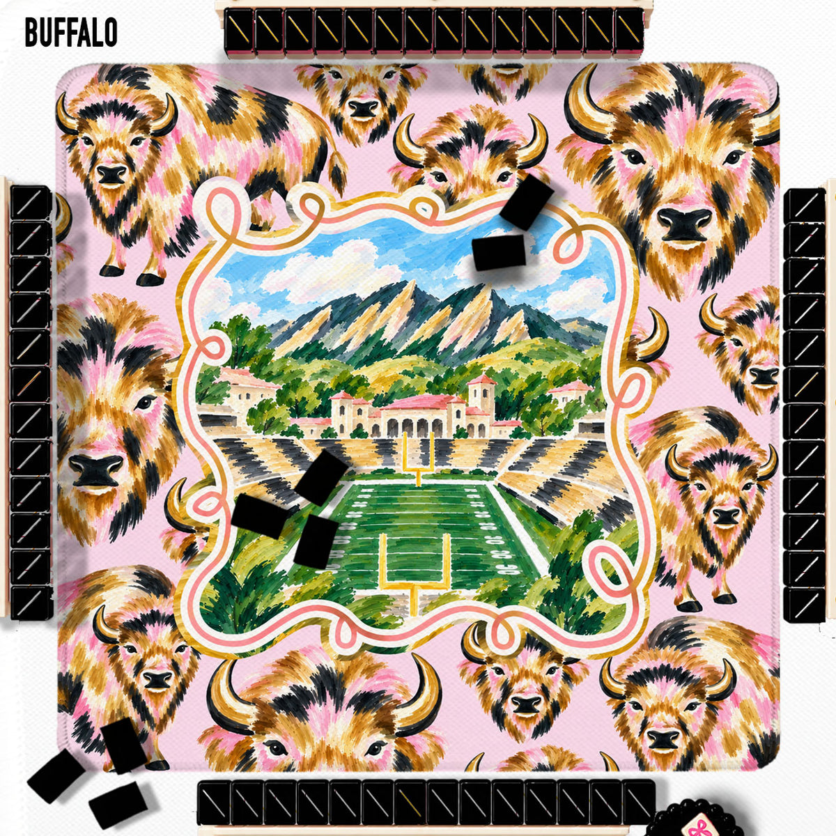 31" Mahjong Mat, College Football Stadiums, Neoprene, Wholesale