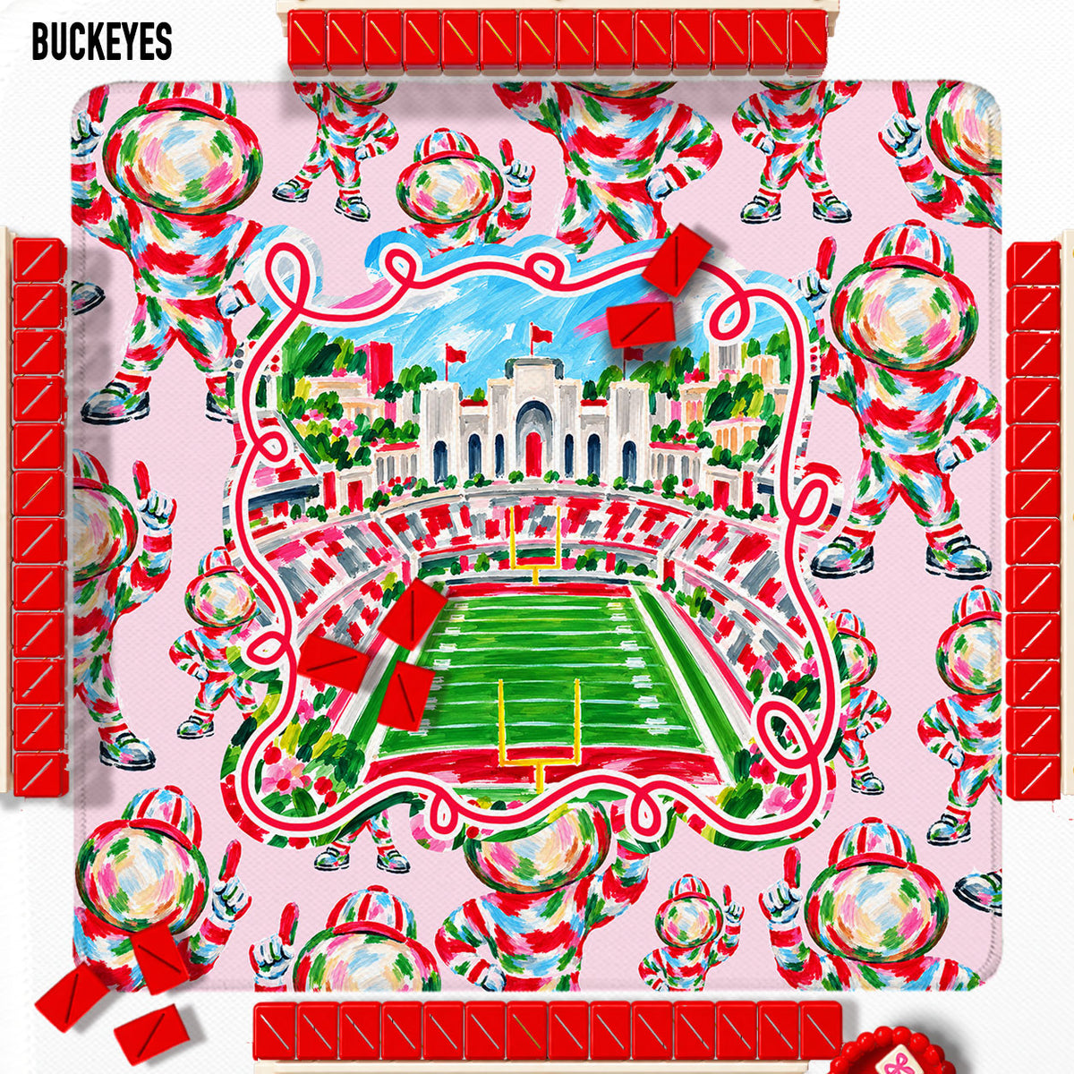 31" Mahjong Mat, College Football Stadiums, Neoprene, Wholesale
