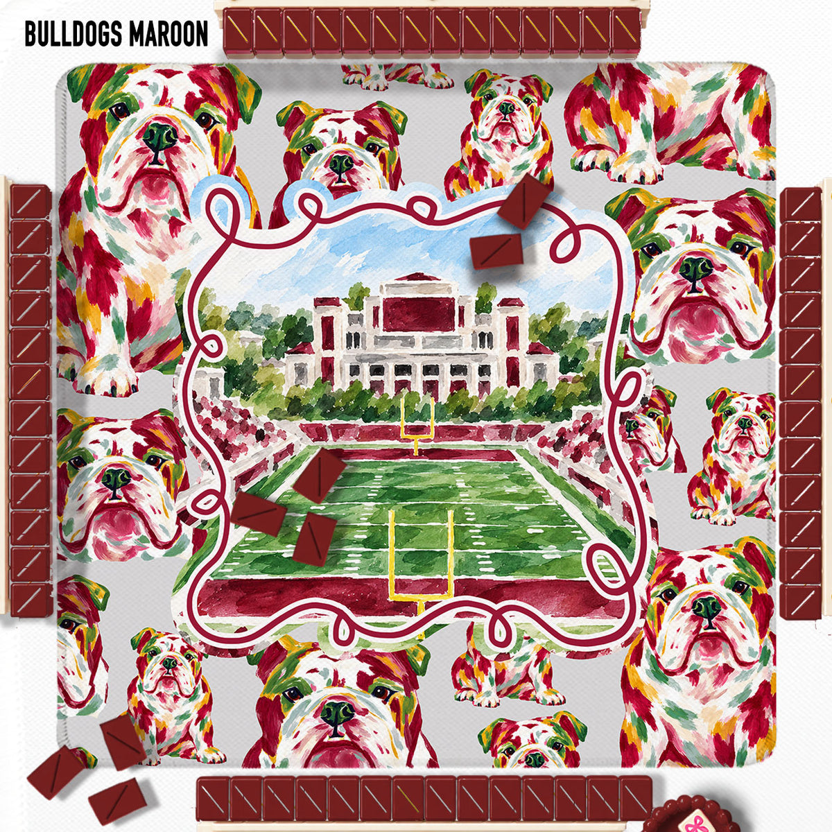 31" Mahjong Mat, College Football Stadiums, Neoprene, Wholesale