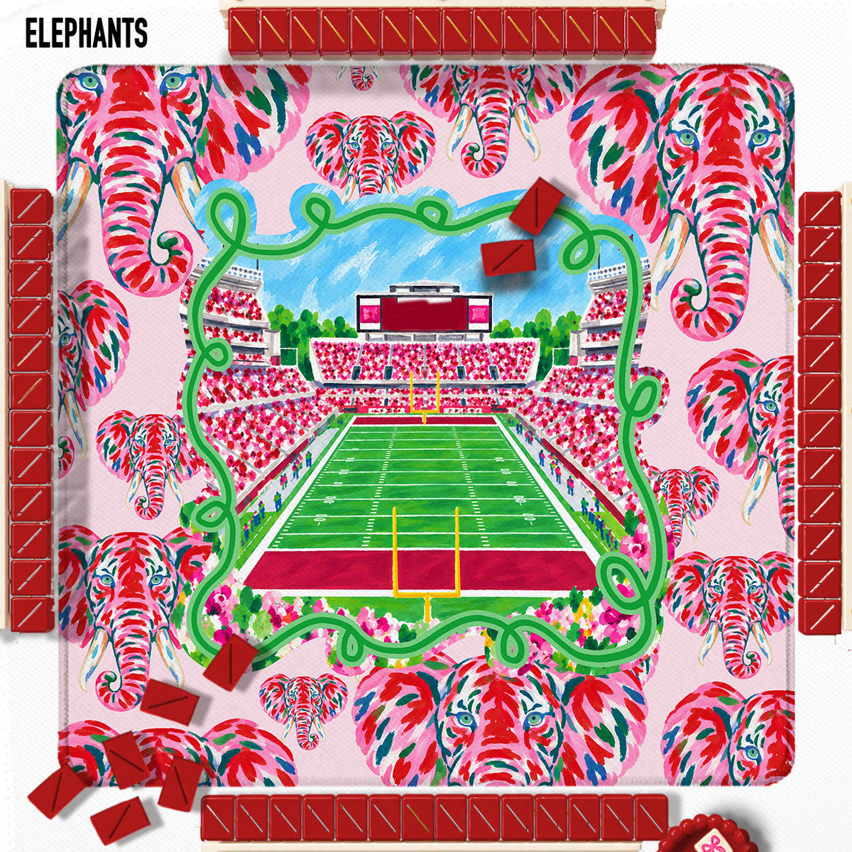 31" Mahjong Mat, College Football Stadiums, Neoprene, Wholesale