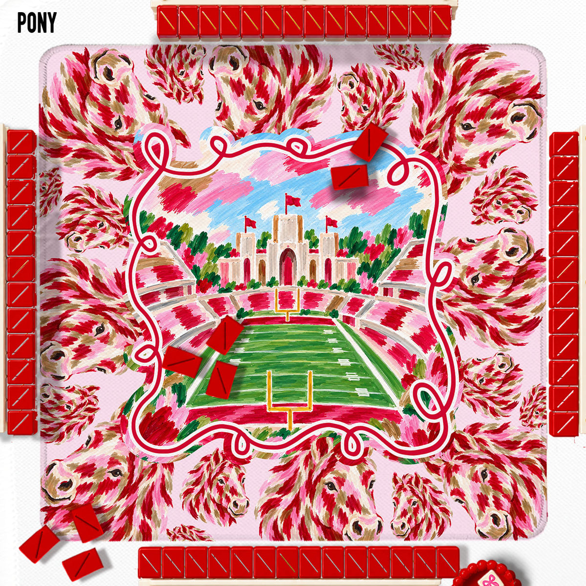 31" Mahjong Mat, College Football Stadiums, Neoprene, Wholesale