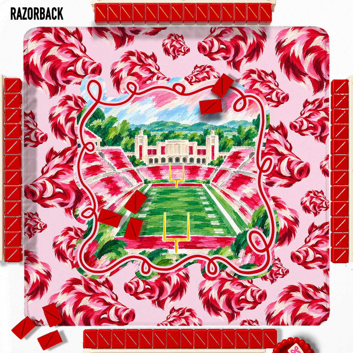 31" Mahjong Mat, College Football Stadiums, Neoprene, Wholesale