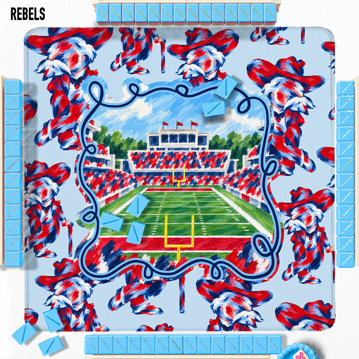 31" Mahjong Mat, College Football Stadiums, Neoprene, Wholesale