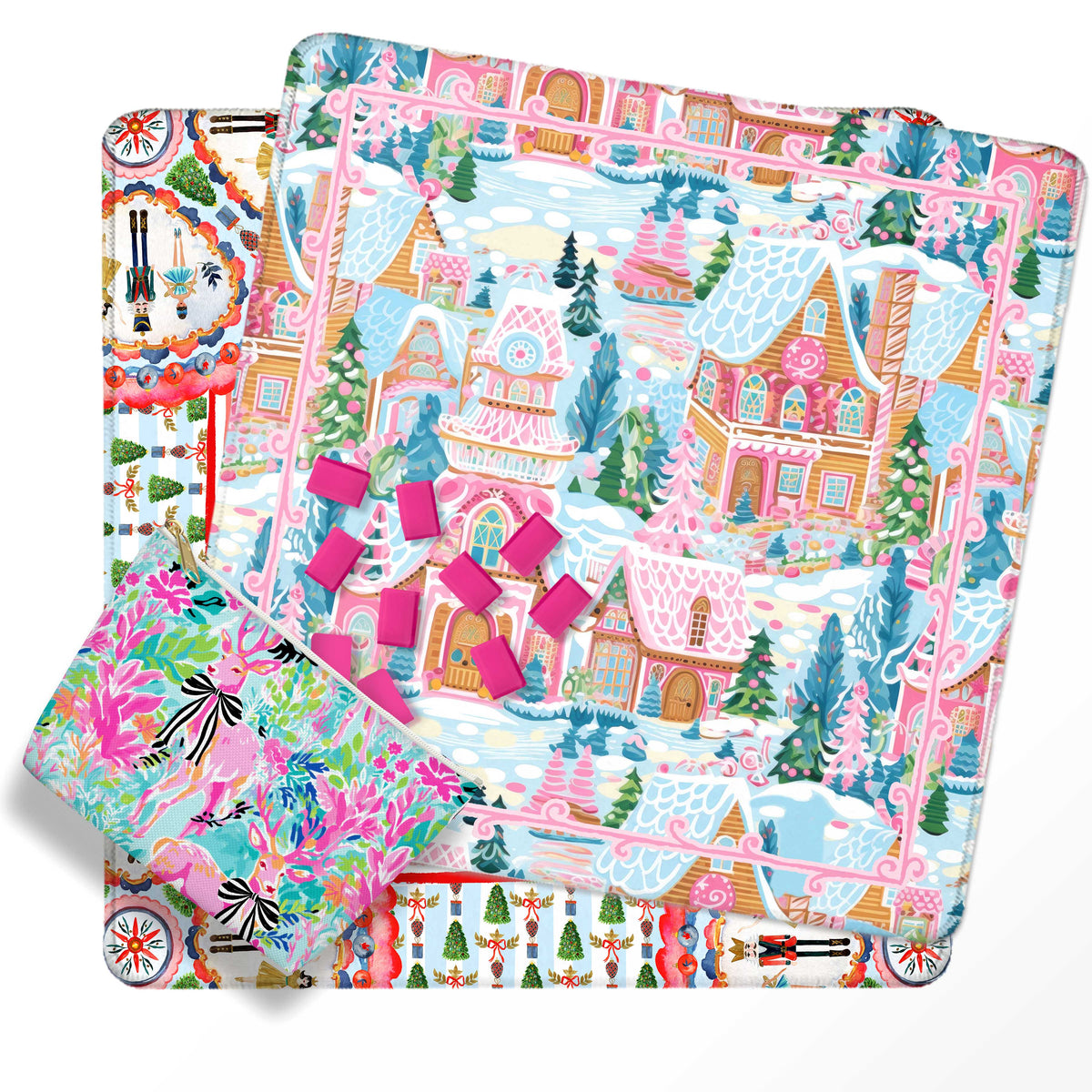 31" Mahjong Mat, Holiday Christmas Collection, Neoprene, Wholesale