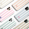 Load image into Gallery viewer, Personalized Shadow Initial Phone Case, Pastel Stripes
