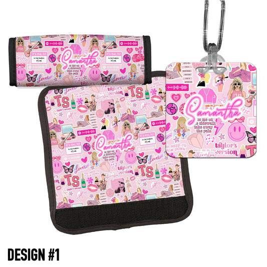 Personalized Taylor Swift Inspired Eras Tour Luggage Tag and Wrap Set