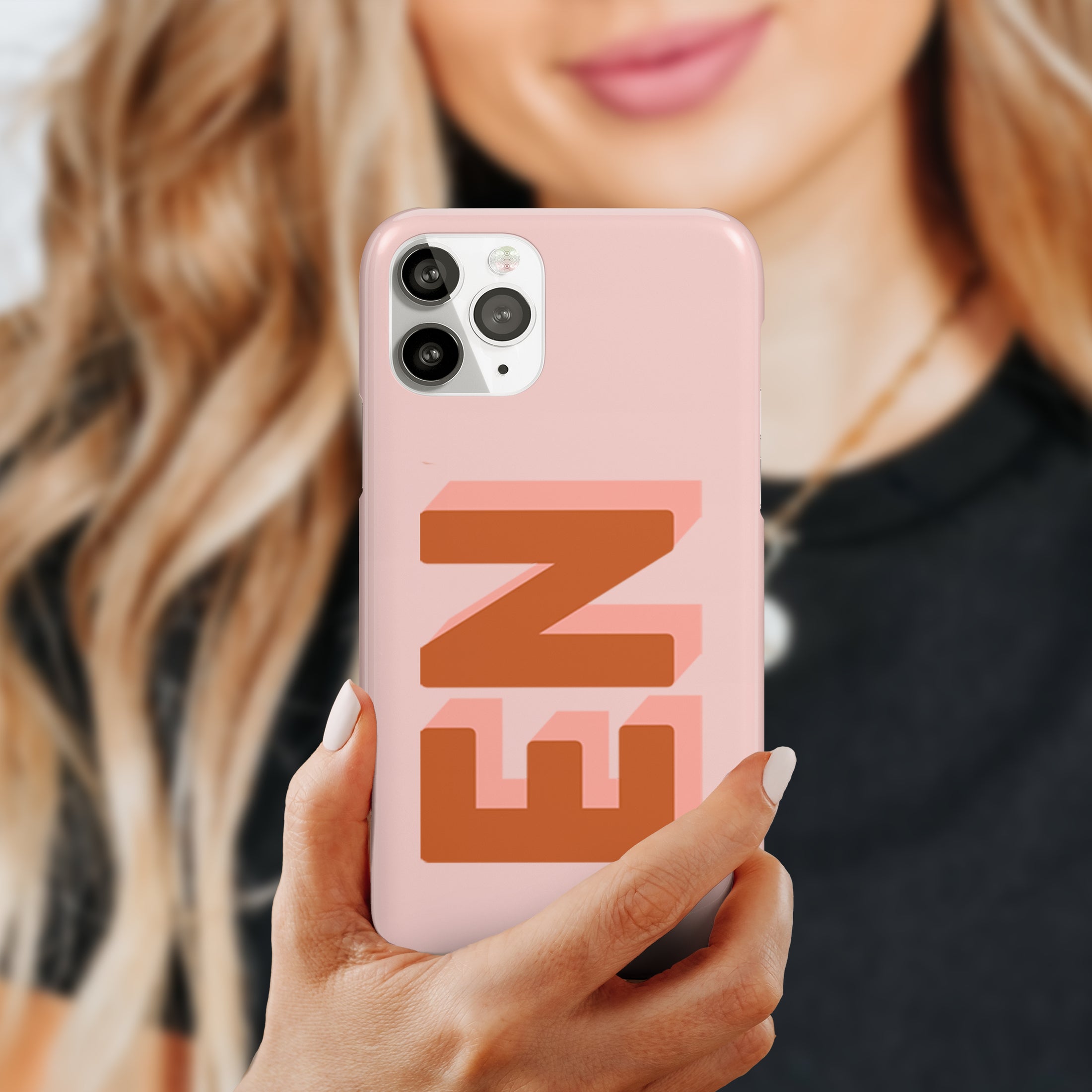 Personalized Large Initial Phone Case, Boho Colors