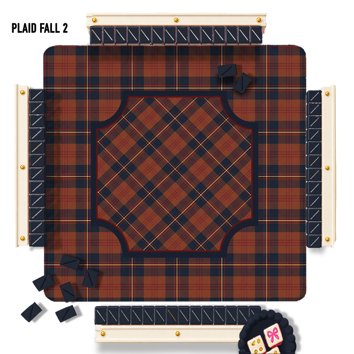 31" Mahjong Mat, Fall Plaid, Wholesale