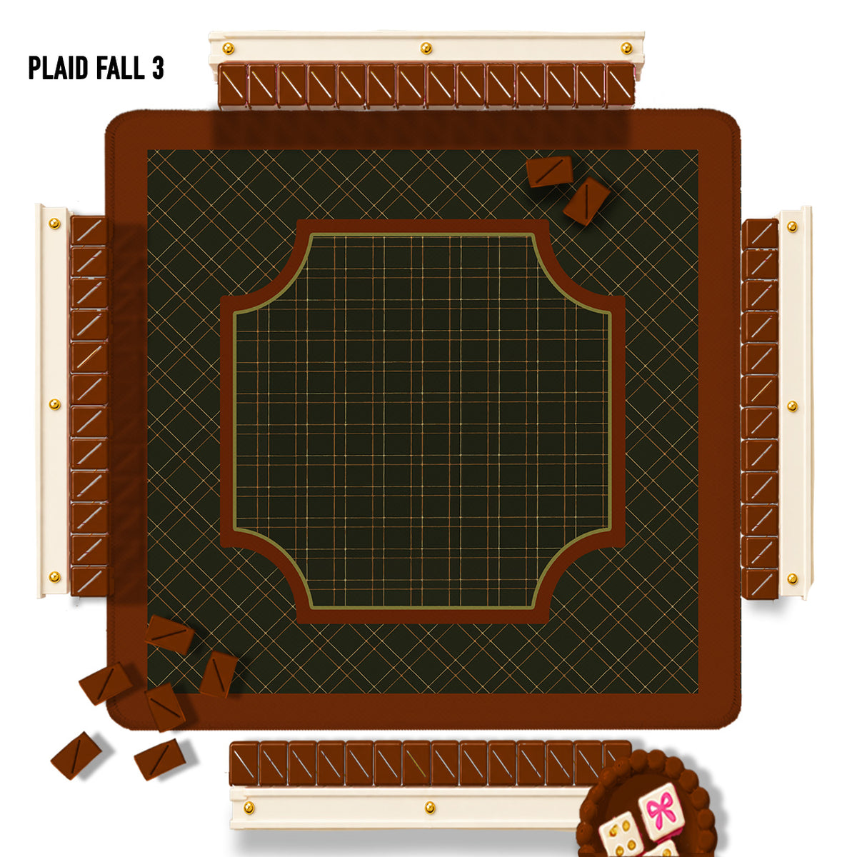 31" Mahjong Mat, Fall Plaid, Wholesale