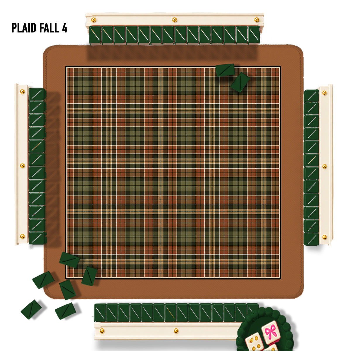 31" Mahjong Mat, Fall Plaid, Wholesale