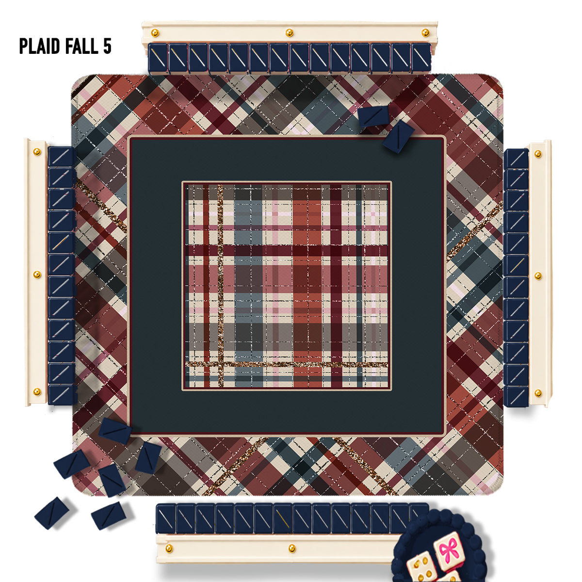 31" Mahjong Mat, Fall Plaid, Wholesale