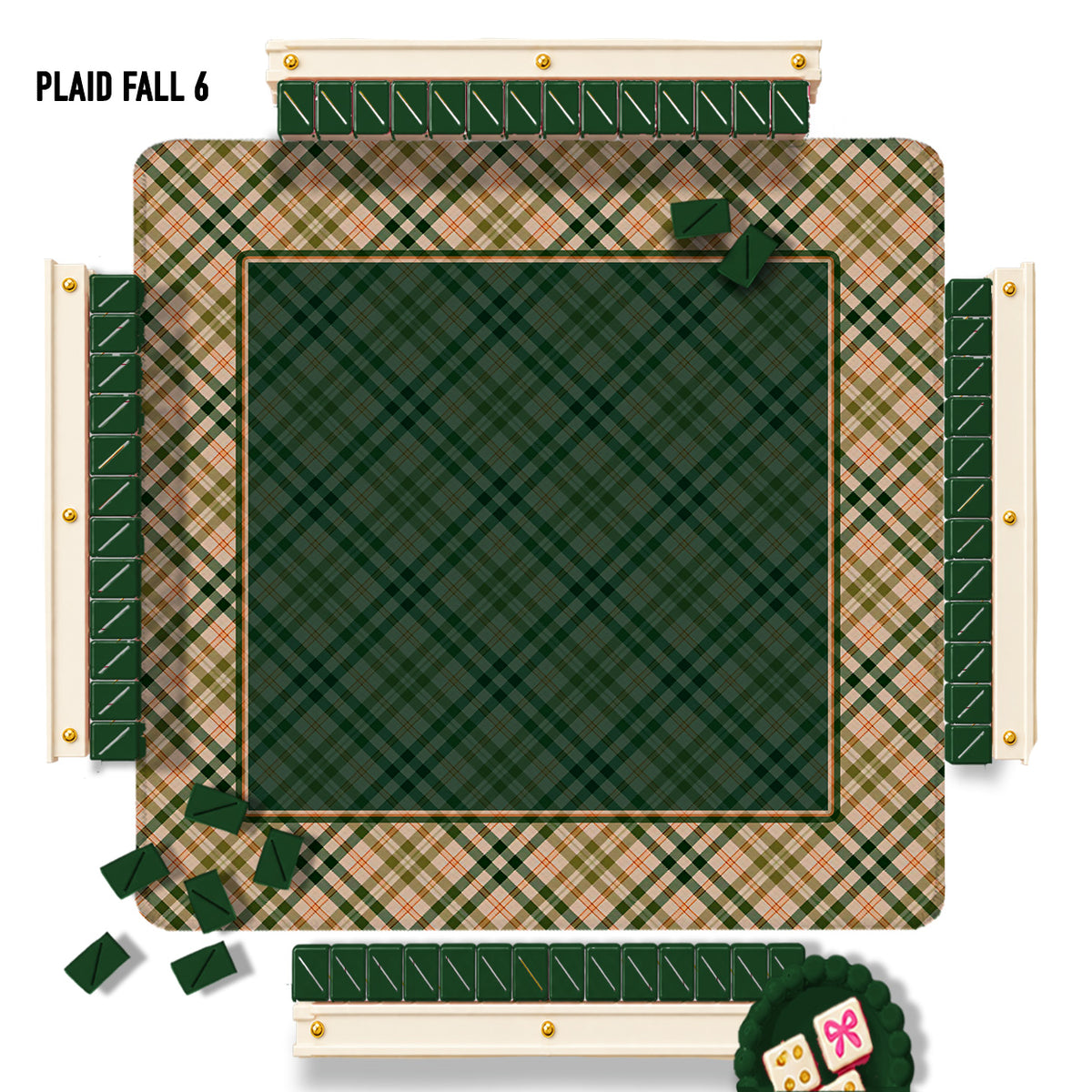 31" Mahjong Mat, Fall Plaid, Wholesale