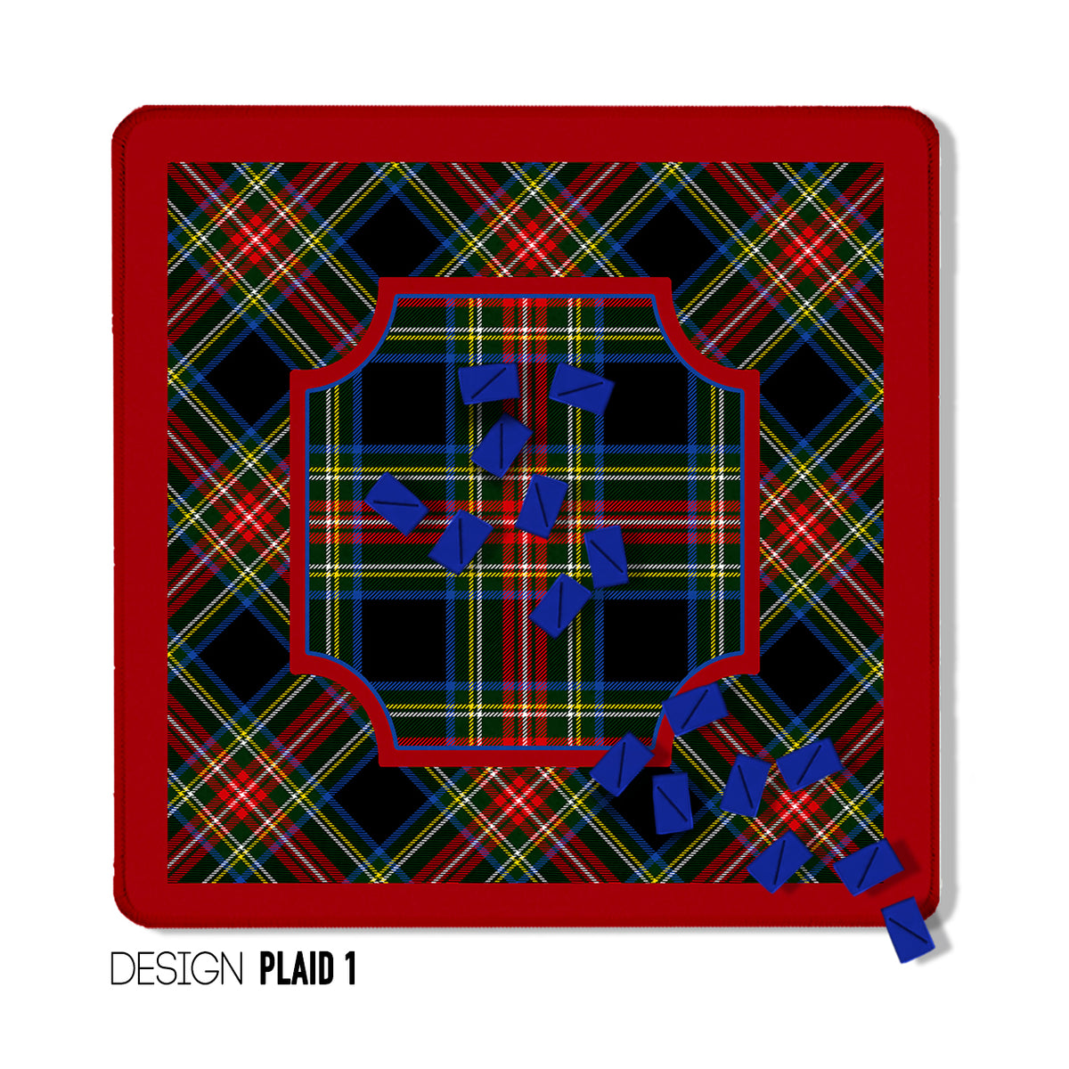 31" Mahjong Mat, Winter Plaid, Wholesale
