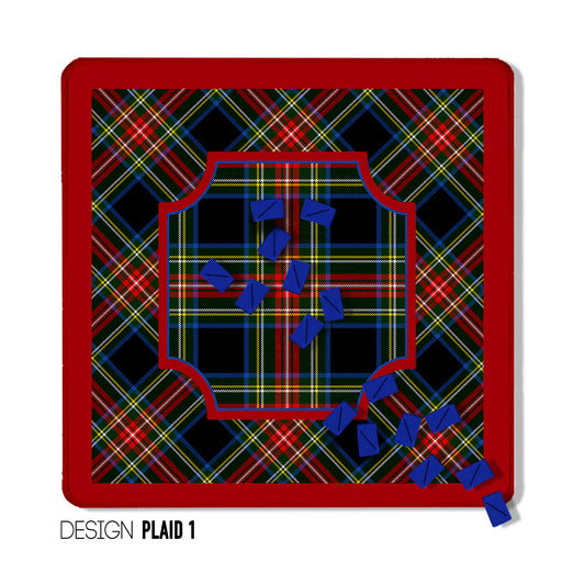 31" Mahjong Mat, Winter Plaid, Wholesale