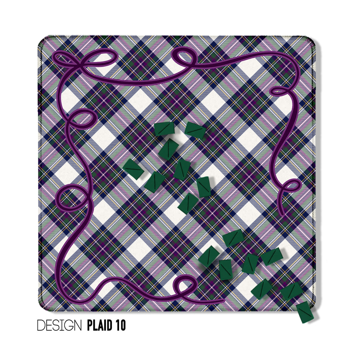 31" Mahjong Mat, Winter Plaid, Wholesale