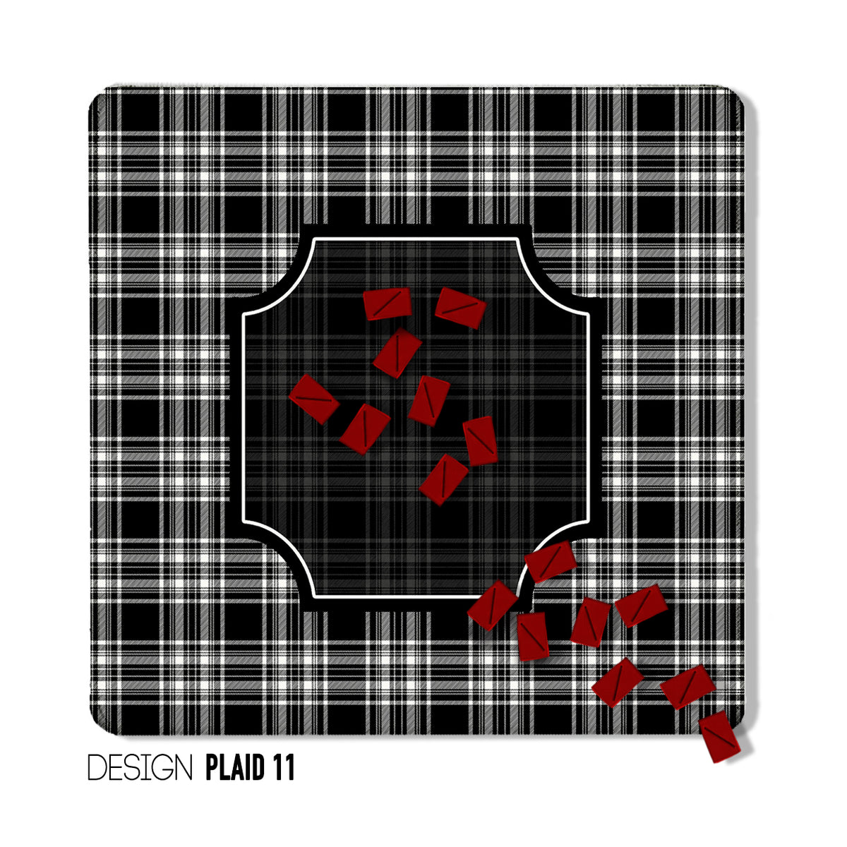 31" Mahjong Mat, Winter Plaid, Wholesale