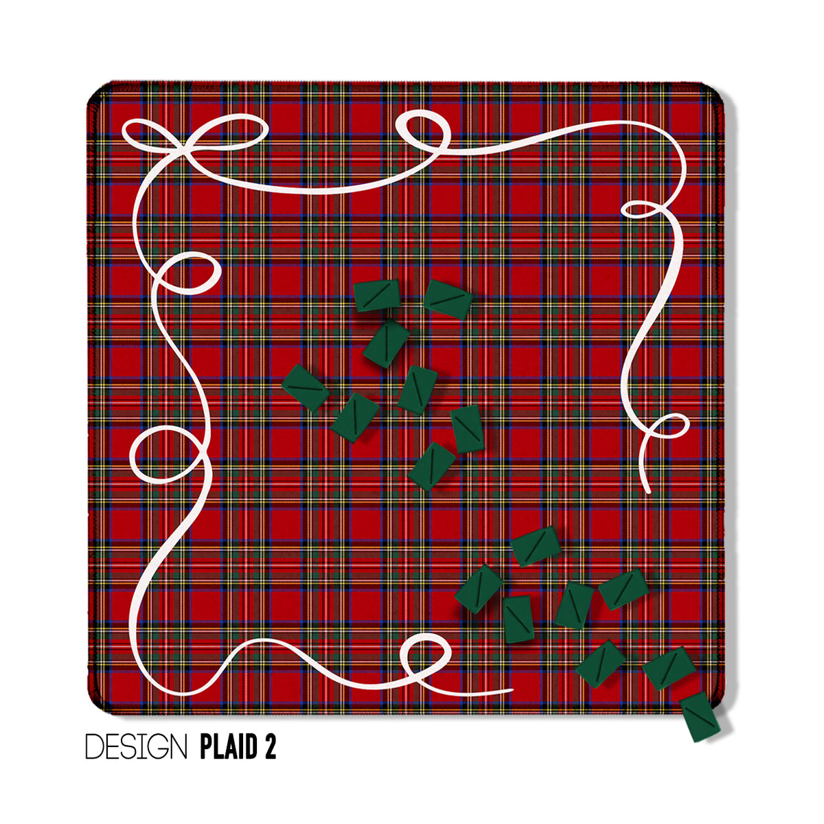 31" Mahjong Mat, Winter Plaid, Wholesale