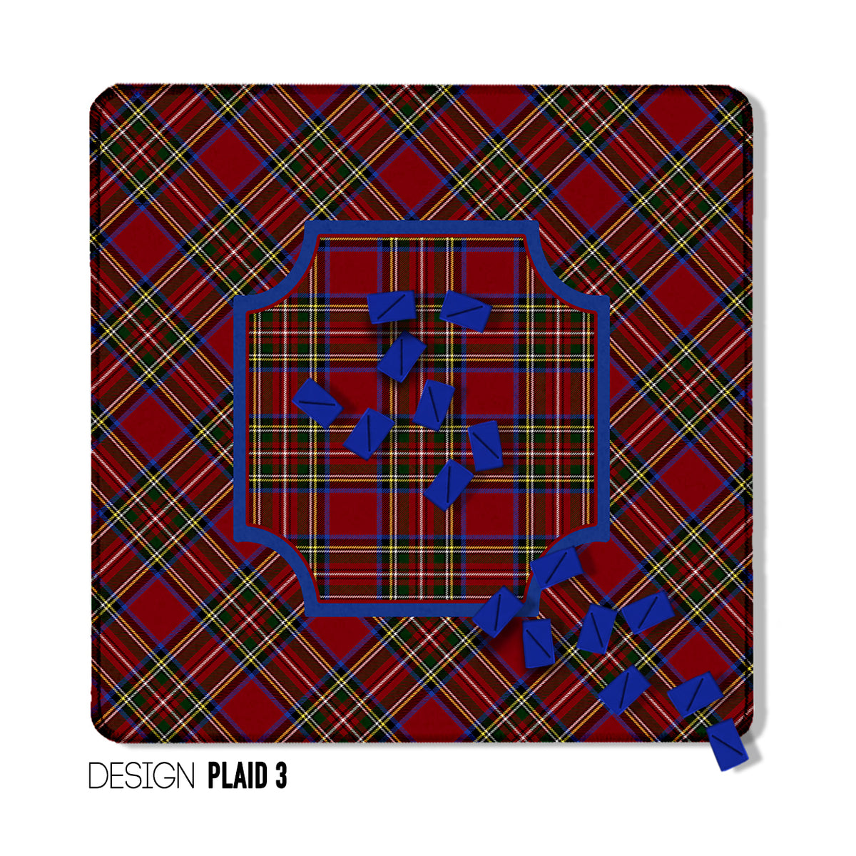 31" Mahjong Mat, Winter Plaid, Wholesale