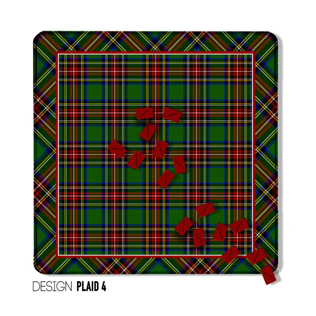 31" Mahjong Mat, Winter Plaid, Wholesale