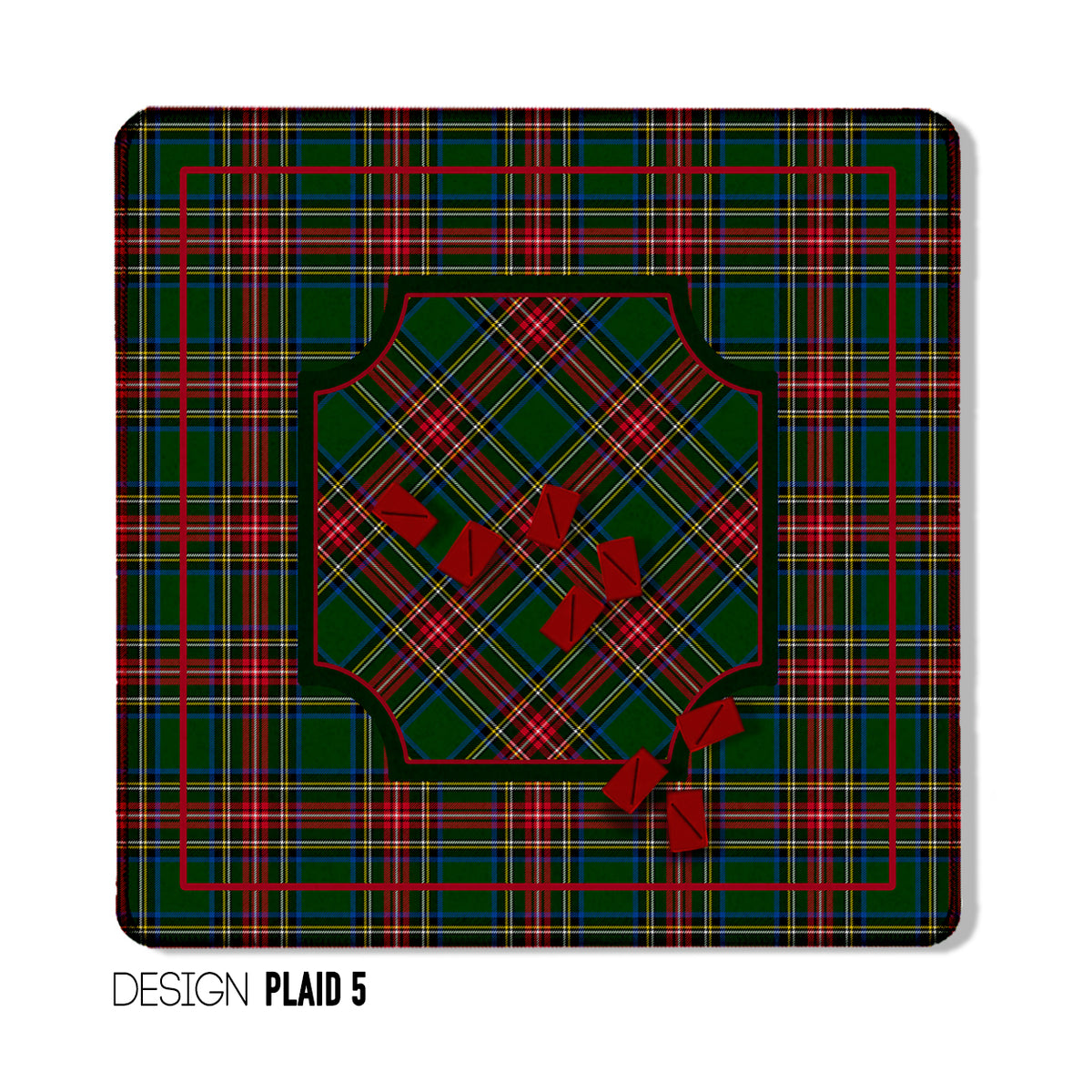 31" Mahjong Mat, Winter Plaid, Wholesale