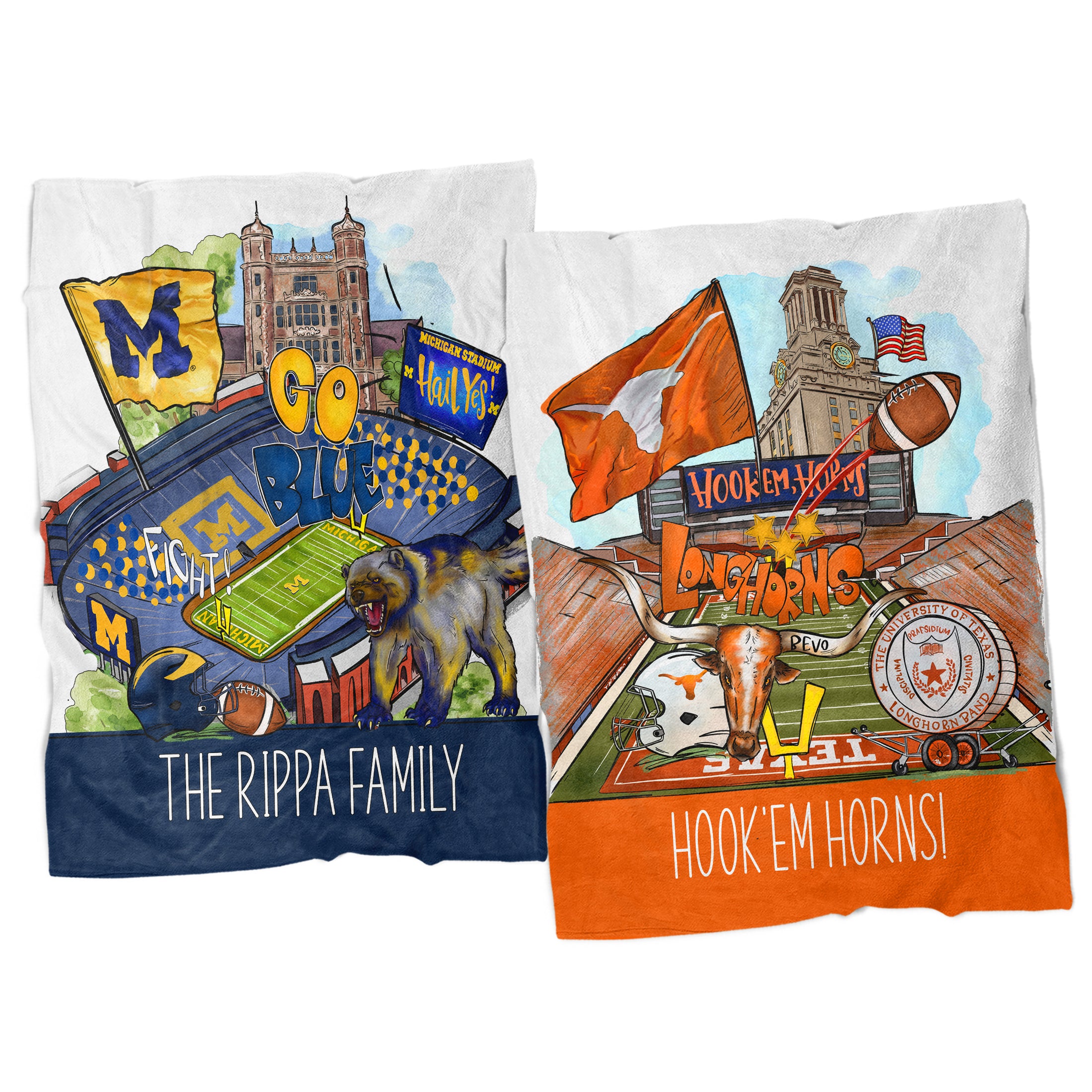 College Football Personalized Blanket