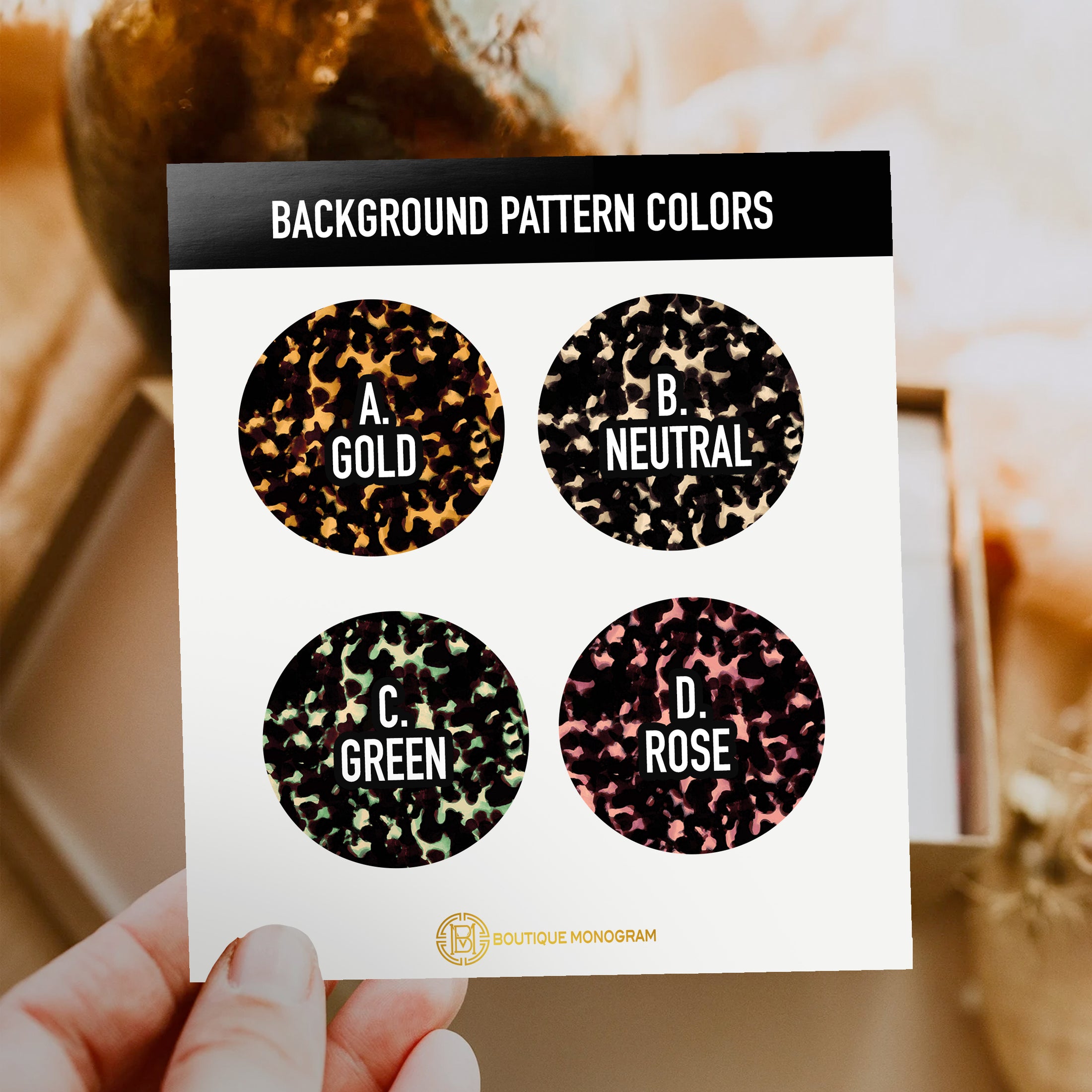 Personalized Shadow Large Initial Phone Case, Leopard