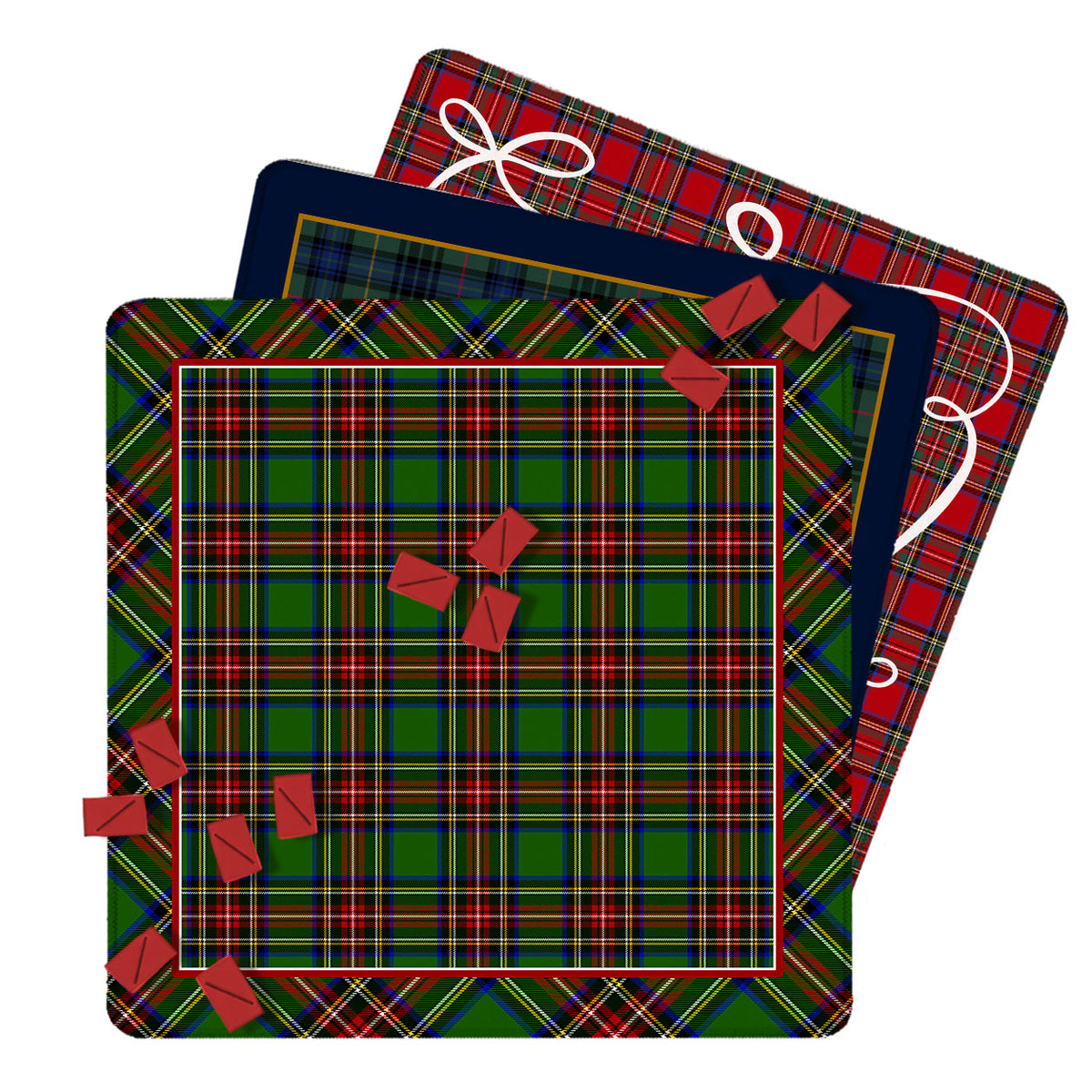 31" Mahjong Mat, Winter Plaid, Wholesale