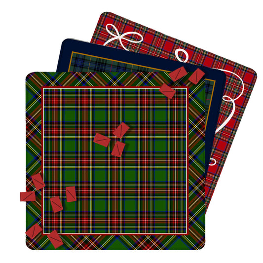 31" Mahjong Mat, Winter Plaid, Wholesale