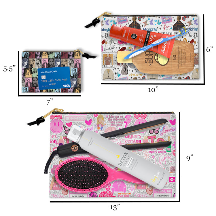 Taylor Swift Inspired Zip Accessory Bags