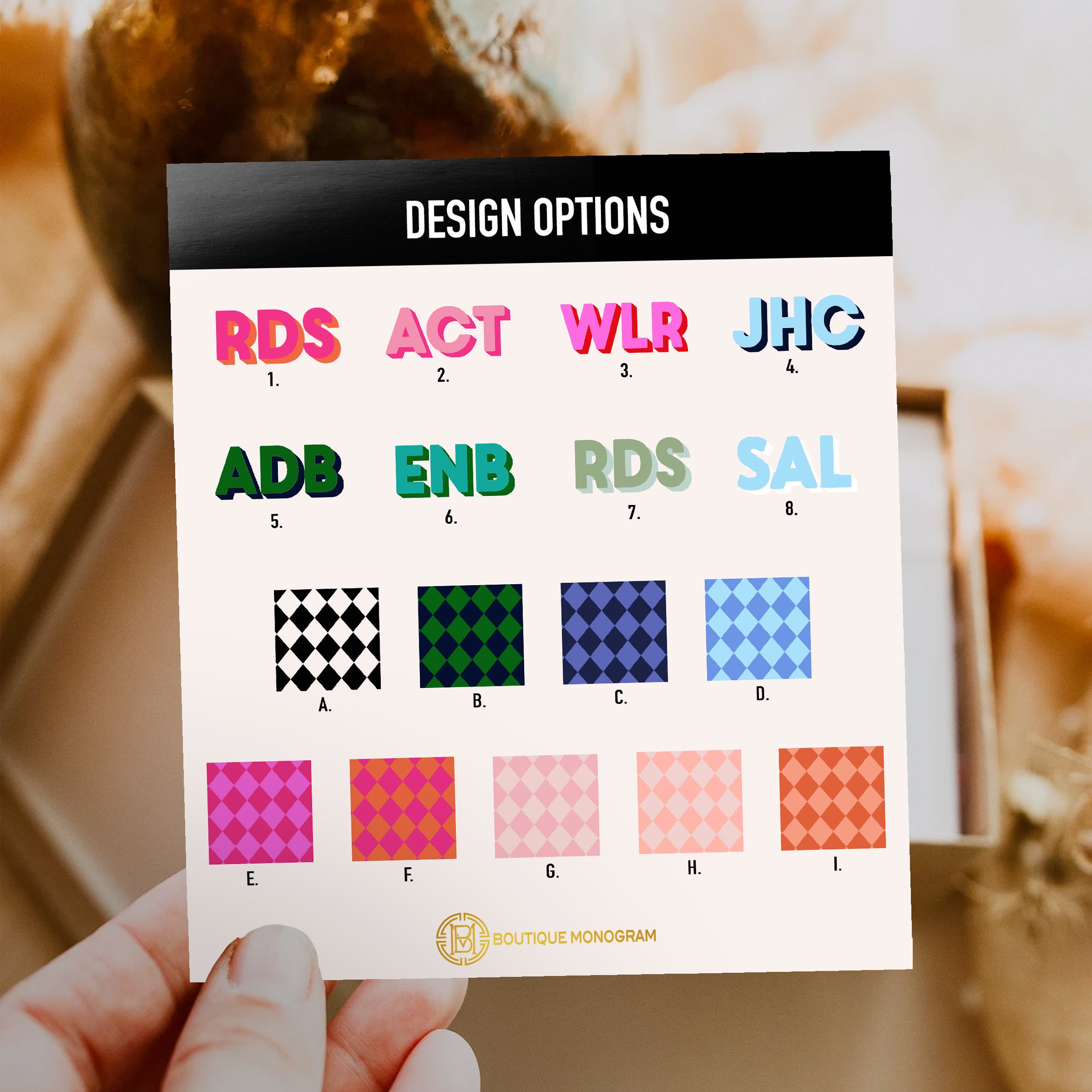 Personalized Large Initial Phone Case, Bold Checker