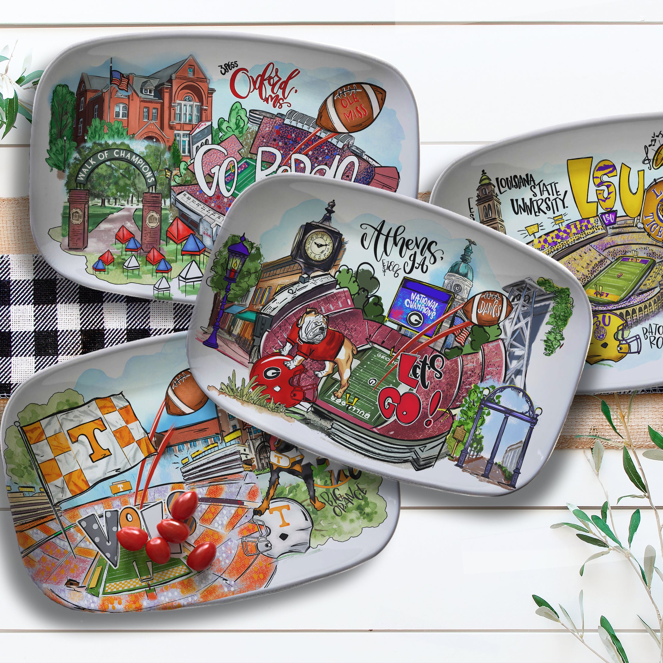 Football Serving Platters, College