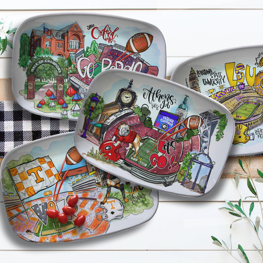 Football Serving Platters, College