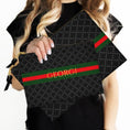 Load image into Gallery viewer, Custom Accessory Zip Bag, Pouch, Clutch, Makeup, Travel, Cosmetics, Tech, Monogram, Personalized, Letter, Initial, Black, Green, Red, Stripe
