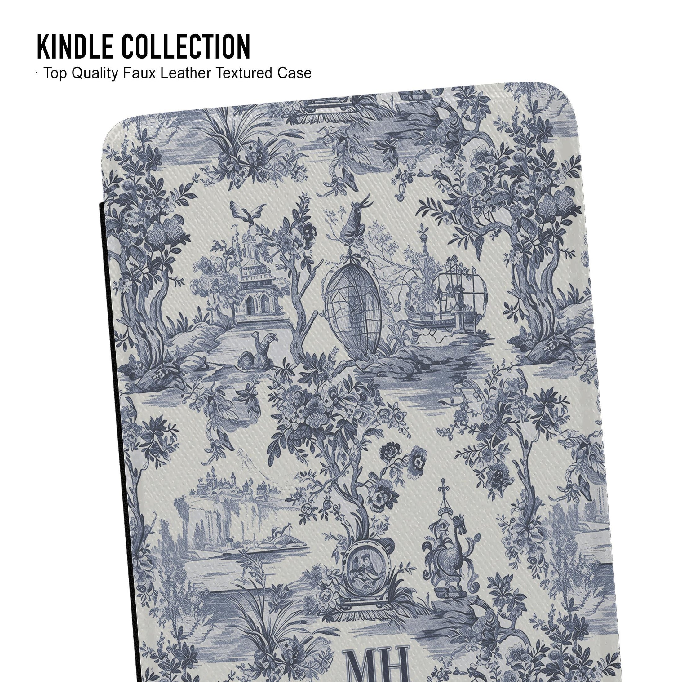 Personalized Kindle Case, Paperwhite 7”, Colorsoft Signature 2024, Custom Cover, Monogram, Handle, Initials, Toile, Antique, Vintage Classy