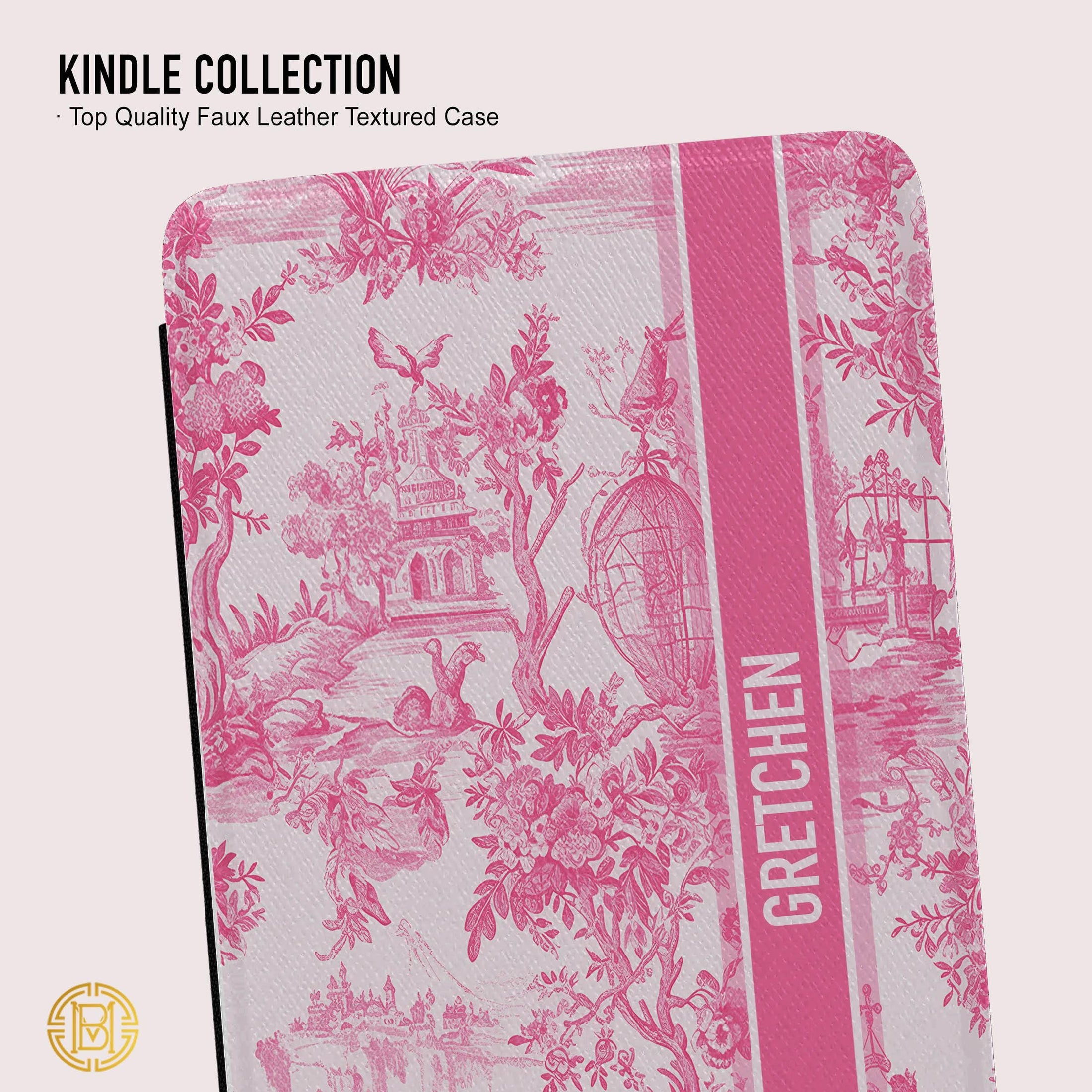 Personalized Kindle Case, Paperwhite 7”, Colorsoft Signature 2024, Custom Cover, Monogram, Handle, Initials, Toile, Antique, Vintage Classy