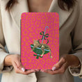 Load image into Gallery viewer, Personalized Kindle Case, Paperwhite 7”,Colorsoft Signature 2024, Custom Cover, Handle, Initial, Leopard Umbrella, Pink, Orange
