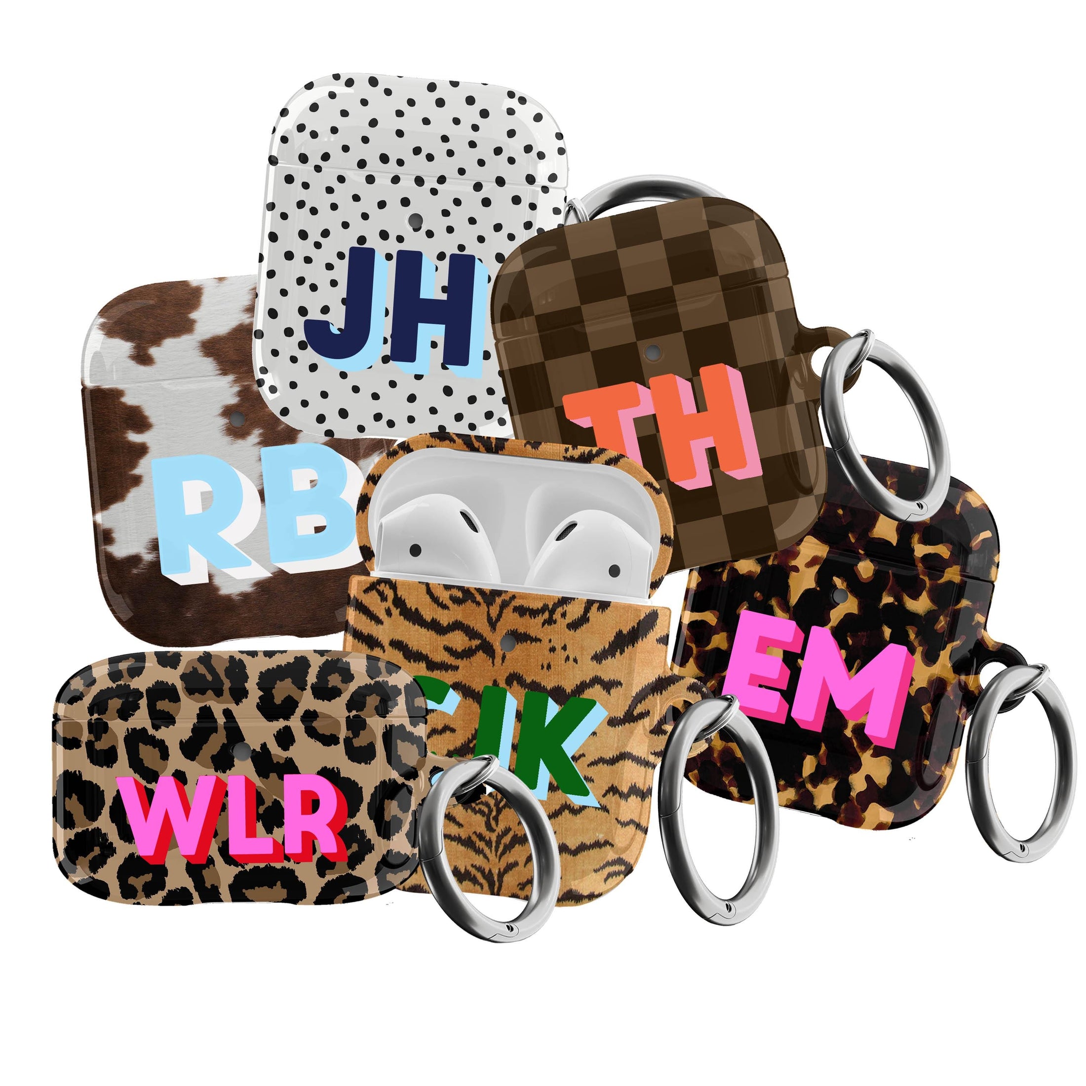 Personalized AirPods Case, AirPods Pro Cover, Gen 1, 2, Custom Cover, Monogram, Large Initials, Top Seller, Popular, Tortoise, Leopard, Cow