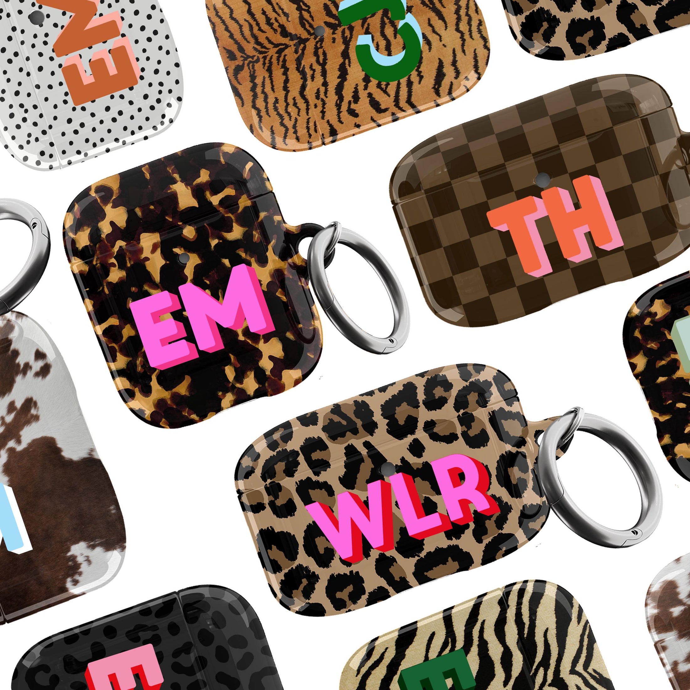 Personalized AirPods Case, AirPods Pro Cover, Gen 1, 2, Custom Cover, Monogram, Large Initials, Top Seller, Popular, Tortoise, Leopard, Cow