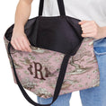 Load image into Gallery viewer, Custom Mahjong Tote Bag, Large Travel Bag, Monogram, Personalized, Letter, Initial, Dice, Toile, Chinoiserie, Mahjong Gift

