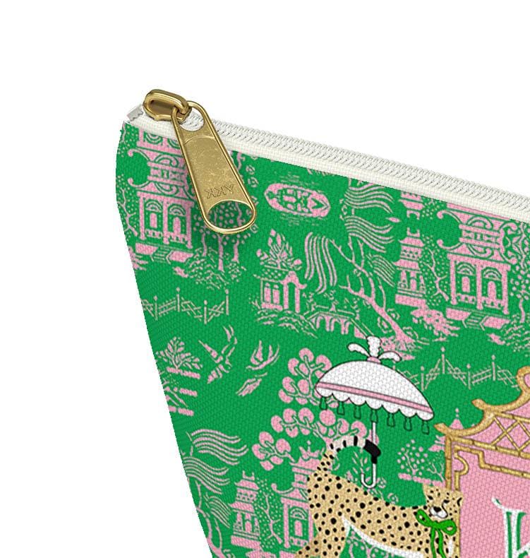 Custom Mahjong Zip Bag, Tile Pouch, Travel, Tech, Game Bag, Chinoiserie, Preppy, Large, Monogram, Personalized, Letter, Initial, Dice, Toile