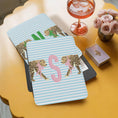 Load image into Gallery viewer, Personalized Dog Kindle Case, Paperwhite 7”, Colorsoft Signature 2024, Custom Cover, Handle, Initials, Leopard Cheetah, Stripes, Pink Green
